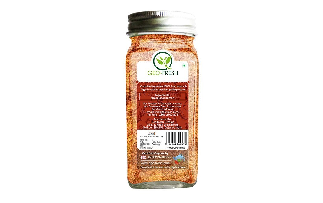 Geo-Fresh Organic Cinnamon Powder    Bottle  50 grams